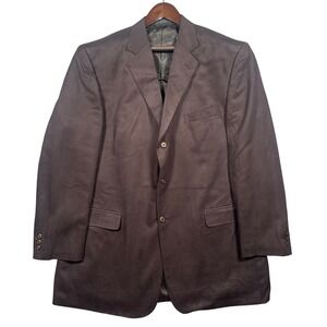 Bachrach Blazer Mens 48L Large Brown 3-Button Formal Suit Jacket